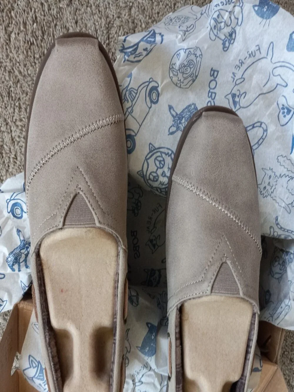 Skechers Bobs Chill Luxe Buttoned Up Womens Alpargata Flats Taupe 7.5